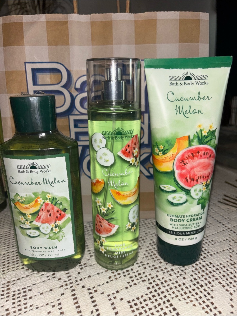 (2026)Bath & Body Works Cucumber Melon Body Wash, Mist & Body Cream